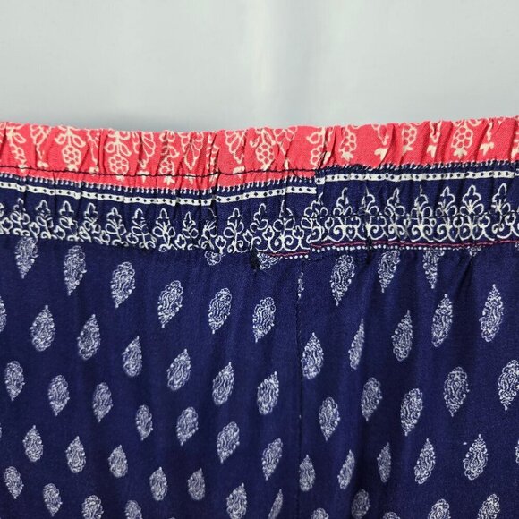 S R Size Small Casual Pull On Pants Blue White Pink Elastic Waist Pockets - Picture 10 of 13